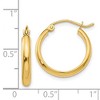 Black Bow Jewelry 2.75mm x 19mm Polished 14k Yellow Gold Domed Round Tube Hoop Earrings - 4 of 4