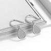 Teardrop Dangle Hook Earrings for Women Pave Cz Sterling Silver Ginger Lyne Collection - 2 of 4
