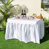 Tangkula 4FT Folding Ice Bin Table Outdoor Ice Cooler Table w/ Matching Skirt Party BBQ - 2 of 4