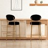 Velvet Upholstered Bar Stools Set of 2 with Footrest & Golden Metal Frame, 29" Seat Height for Kitchen-3irtyhousy - 2 of 4