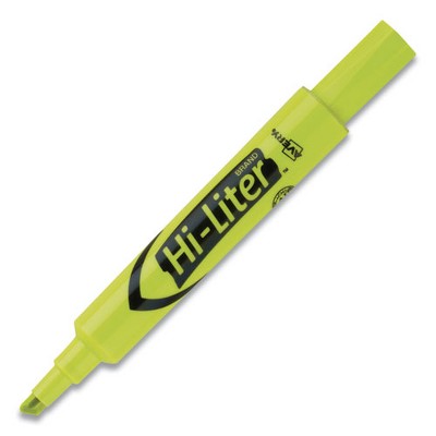 Avery HI-LITER Desk-Style Highlighters, Fluorescent Yellow Ink, Chisel Tip, Yellow/Black Barrel, 200/Box