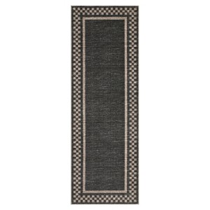 Modern Geometric Bordered Living Room Bedroom Rugs, Ultra Thin Soft Non Slip Large Carpet for Dining Room Office Classroom - 1 of 4
