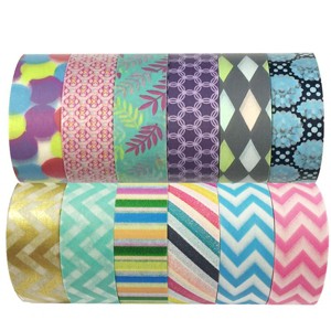 Wrapables Washi Tapes Decorative Masking Tapes, Set of 12 - 1 of 4