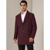 Lars Amadeus Men's Classic Solid Color Single Breasted Business Winter Coat - 2 of 4