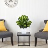 Nearly Natural 2-ft Golden Dieffenbachia Artificial Plant in White Metal Planter - 3 of 4