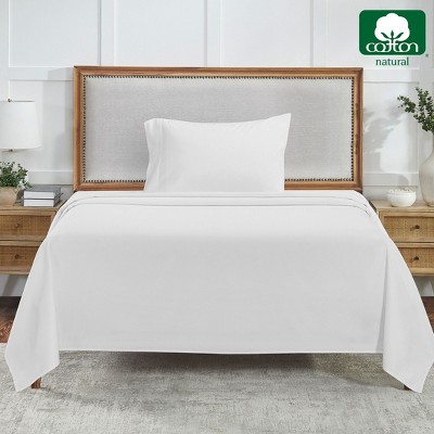 Bright White California King Organic Cotton Deep Pocket Sheet Set