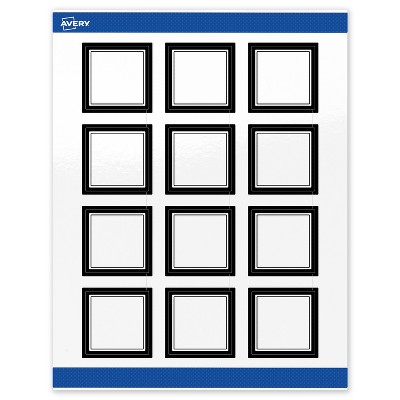 Avery Printable Square Labels, Double Black Border, 2" x 2", Glossy White Square Labels, Permanent, Laser/Inkjet, 120ct, Great for Product Labels