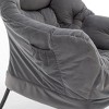 Sapphtopaz Velvet Accent Chair and Ottoman Set Tufted Upholstered Recliner Chair with Metal Legs Leisure Reading Chair for Living Room, Bedroom - 2 of 4