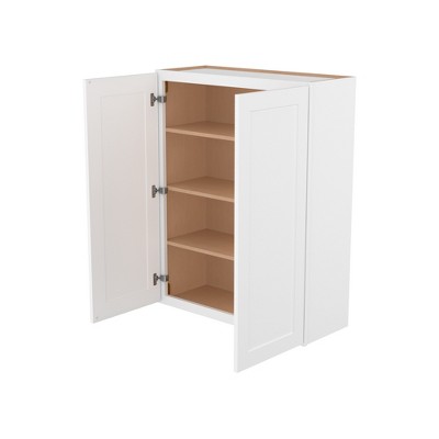 HOMLUX Easy-DIY Shaker White Ready to Assemble Wall Kitchen Cabinet 2 Doors-3 Shelves
