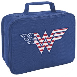 Wonder Woman Usa American Flag Logo Insulated Soft Sided Lunch Box - 1 of 4