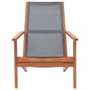 vidaXL Patio Lounge Chair - Solid Eucalyptus Wood and Textilene, Gray Color, Weather-Resistant, Suitable for Outdoor Use - 2 of 4