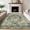 Washable Living Room Area Rug Large Vintage Printed Accent Carpet Non Shedding Oriental Distressed Floor Cover Foldable Indoor Mat - 2 of 4