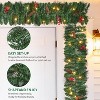6ft Pre-Lit Artificial Pine Christmas Garland with Pine Cones & Red Berries, Battery Operated 20 Warm White LED Lights for Holiday Decor - 3 of 4