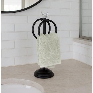 Home Mart Goods Matte Black Stainless Steel Dove Double Ring Fingertip Towel Holder With Heavy Base - 1 of 4