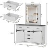 Garvee 47.2 Inch Farmhouse Buffet Cabinet with 6 Scratch-Resistant Drawers Metal Floor Mount Sturdy Storage Sideboard - 2 of 4