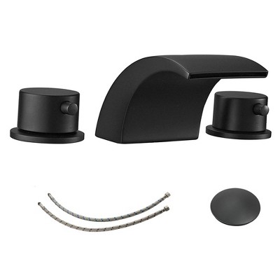 BWE 8 in. Widespread 2-Handle Bathroom Faucet With Led Light And Pop Up Drain