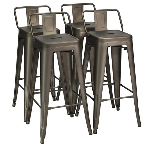 Metal bar stools with deals backs set of 4