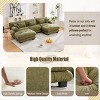 U Shaped Velvet Cloud Couch with 2 Ottomans,118" Modular 5 Seater Sectional Sofa with Bolster Armrest Pillows for Living Room-Baofuwish - 3 of 4