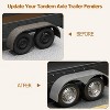 2Pcs Tandem Trailer Fenders Double Axle Fit for 13-15" Wheels, 66" x 9.1" x 20" Teardrop Enclosed Trailer Fenders for Car Hauler Trailer - 3 of 4
