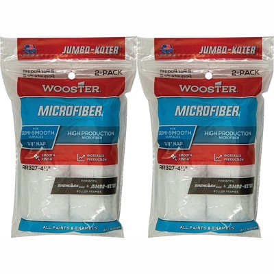 Wooster Genuine 4.5" Jumbo-Koter Microfiber 3/8" Nap 2 Sets Of 2-Pack Roller Cover # RR327-4.5-2PK