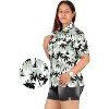 LA LEELA Women's Button Down Blouses Casual Summer Blouse Shirt Coverup Hawaiian Blouses Short Sleeve Tropical Vacation Dress Tee Shirts - 3 of 4