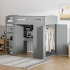NicBex Twin Size Bunk Bed with Desk Wooden Bed Frame with Wardrobe, Drawers, Shelves, Ladder and Full Length Guardrail, No Box Spring Required - 2 of 4