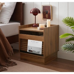 Lyngins 2 Drawers Nightstand,End Table with Charging Station and LED lights for Bedroom,Living Room - 1 of 4