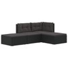 vidaXL Patio Lounge Set with Adjustable Corner Sofa - 4 Piece Black Poly Rattan Set with Thick Cushions and Weather-Resistant Frame - 3 of 4
