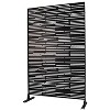 Okak Freestanding Metal Privacy Screen with Fine Line Openwork, Outdoor Privacy Panels with Stand, Balcony Privacy Screen for Garden, Black - 2 of 4