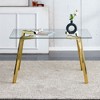 NicBex Dining Table 51" Modern Tempered Glass Rectangular Dining Table with Metal Legs for Dining room - 4 of 4
