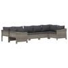 vidaXL Patio Furniture Set Outdoor Armchair with Cushions Gray Poly Rattan - 3 of 4