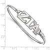 Black Bow Jewelry Sterling Silver Zeta Tau Alpha Greek Life Bangle Bracelet 7 Inch - 2 of 3