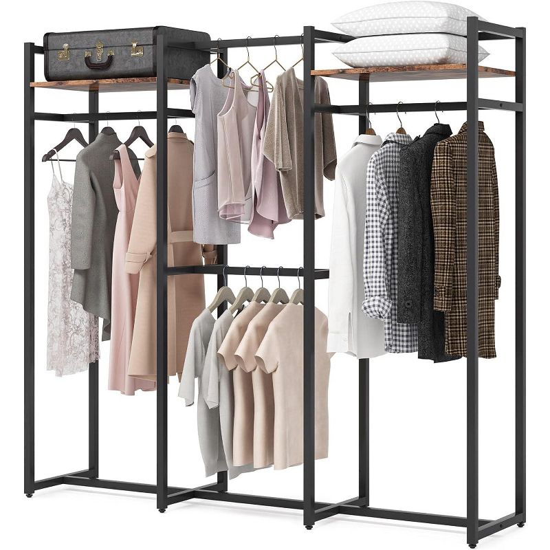Tribesigns Garment Rack, Free Standing Closet Organizer with Shelves and Hanging Rod, Large Metal Clothing Rack for Hallway, Bedroom, 1 of 7
