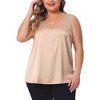 Agnes Orinda Women's Plus Size Silky Satin V Neck Casual Sleeveless Summer Basic Tank Tops - 2 of 4