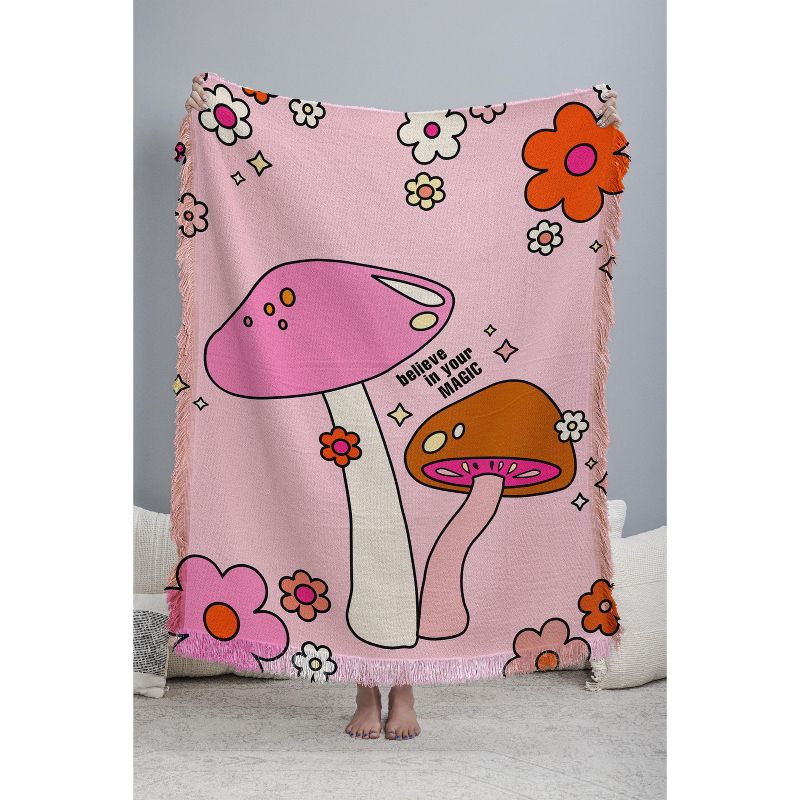 Daily Regina Designs Colorful Mushrooms And Flowers Woven Throw Blanket - Deny Designs, 3 of 8