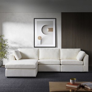 113"Modern Sectional Couches For Sale,Gray 3 Seater Recliner Sofa,Modular Sofa With Recliner,Chenille Knock Down Sofa Couch,Lounge Sofa-Cuddlewood - 1 of 4
