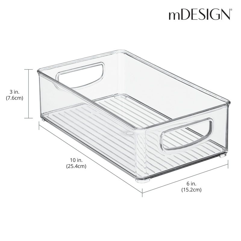 mDesign Plastic Bath Vanity Storage Organizer Bin with Handles, 4 of 9