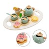 Topteng 15Pcs Western Kitchen Wooden Tea Sets Play Kitchen Dishes/Tea Toy Set For Kid - 3 of 4