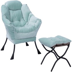 Single Lazy Sofa Chair Iron Frame Soft Padding Dutch Velvet UWXY-PHOlstery 4 Back Buckles Indoor Leisure Area - 1 of 4