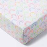 Fitted Crib Sheet Rainbows - Cloud Island™ - White