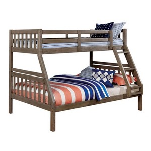 Novak Kids Bunk Twin/Full Bed Wire-Brushed Warm Gray - Sun & Pine