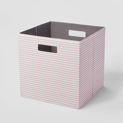 Image of 13" x 13" Fabric Bin Rose Textured Stripes - Brightroom™