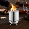 VEVOR Tabletop Fire Pit,6 inch Stainless Steel Tabletop Fireplace,Alcohol Burner Smores Maker,Wood Burning or Pellet Fueled,Cylinder 1.96 lbs,Silver - 2 of 4