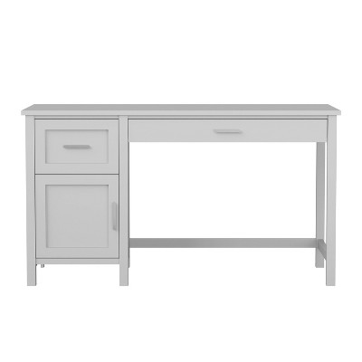Gray Wood Home Office Desk with Drawer and Filing Cabinet