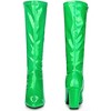 Perphy Women's Patent Leather Chunky Heels Knee High Boots - 2 of 4