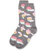 Memoi Hot Air Balloons Bamboo Blend Crew Socks Med Gray Heather 9-11 - 3 of 4
