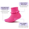 Cozyway Baby Girls Socks 6 Pack Ruffle Ripple Edge Turn Cuff Socks 3-5 Years for Baby Toddler Girls - 2 of 4