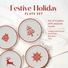 BIA Cordon Bleu Assorted Holiday Plate Set - Round Stoneware Plates with Festive Motifs, Stackable 6-Inch Plates for Snacks, Cookies, Appetizers - 2 of 4