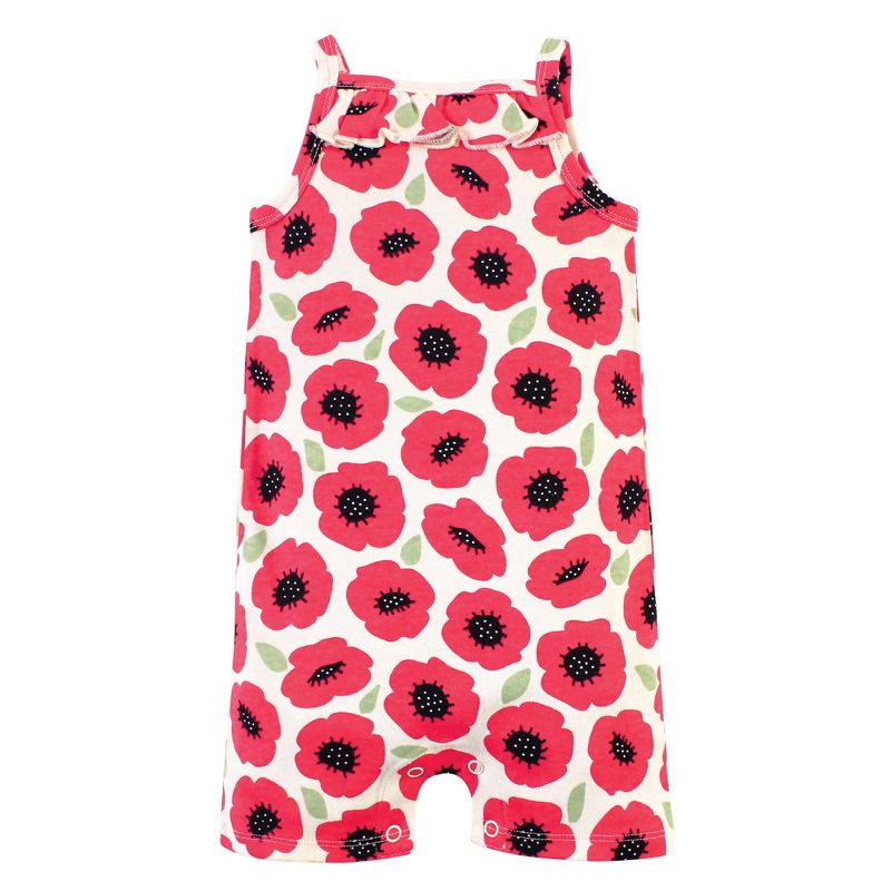 Touched by Nature Unisex Baby Organic Cotton Rompers, Poppy, 5 of 6