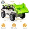 12V Kids Electric Ride-On Construction Dump Truck with Remote Control, 4WD, Working Dump Bed/Shovel, Bluetooth Music, USB Charger, LED Lights, White - 3 of 4